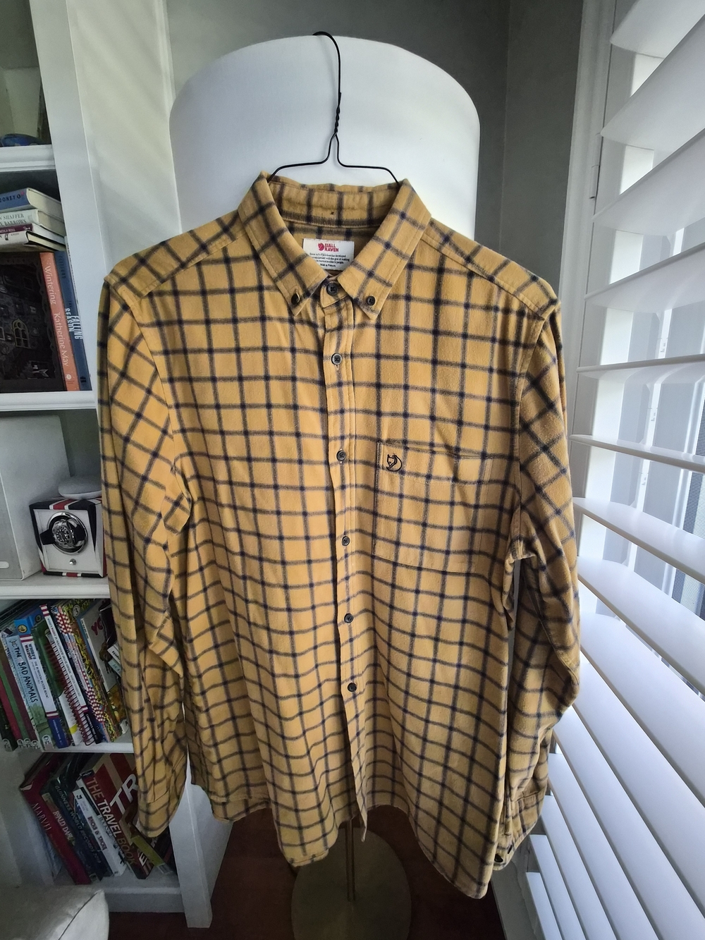 Fjallraven Men's Mustard Yellow Plaid Button-Down Shirt